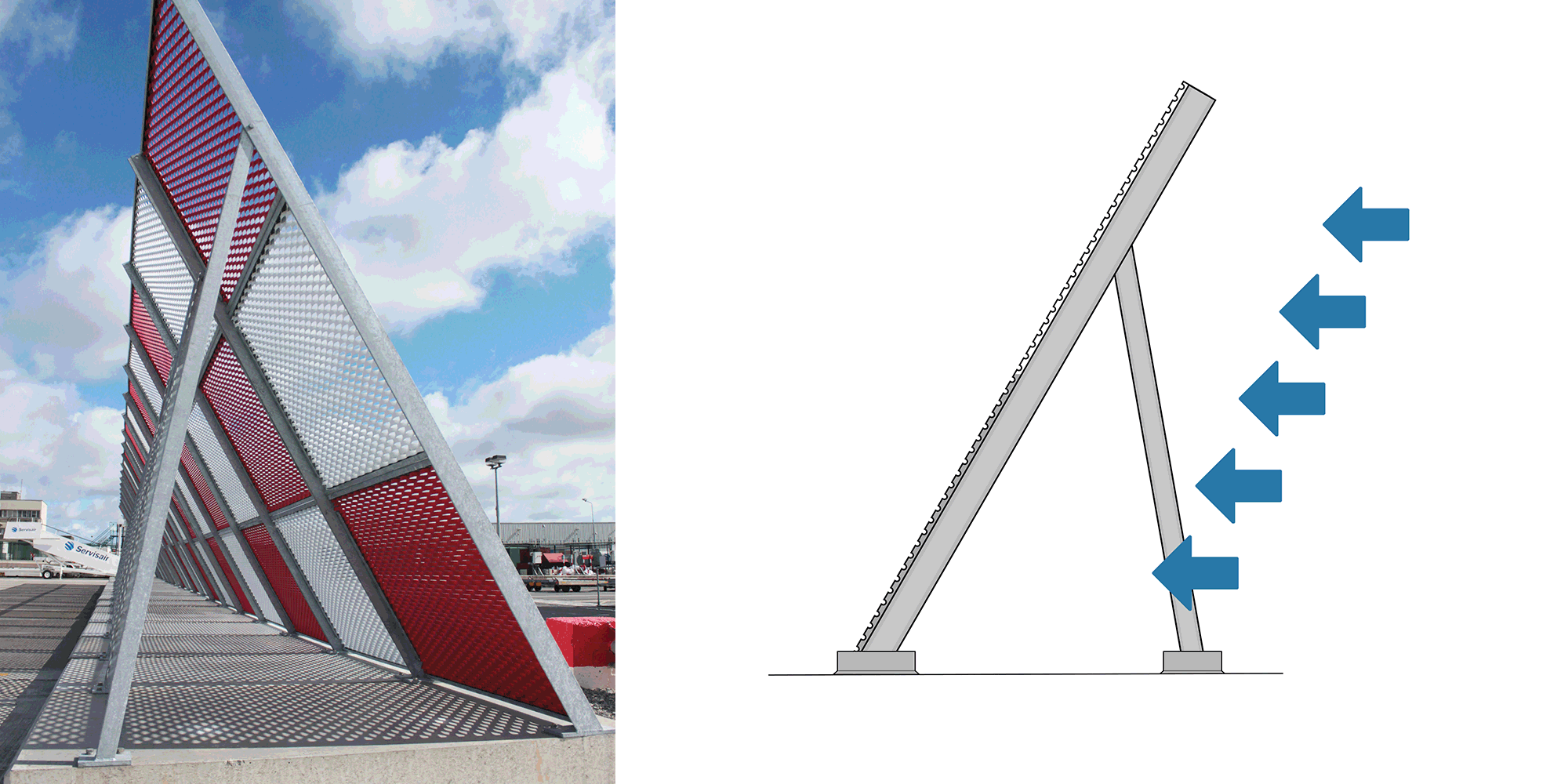 Kuva Jet Blast Vertical Mesh Jet Blast Barrier